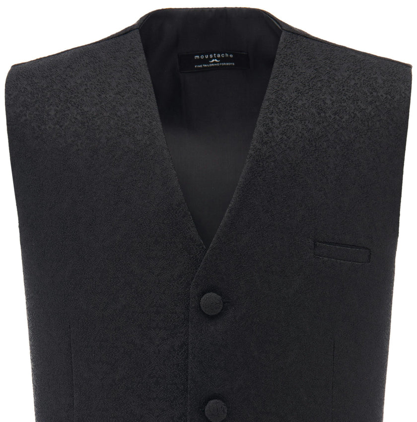 Black Print Vest & Bowtie