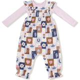 Patchwork Cowgirl - Smocked Overall Set