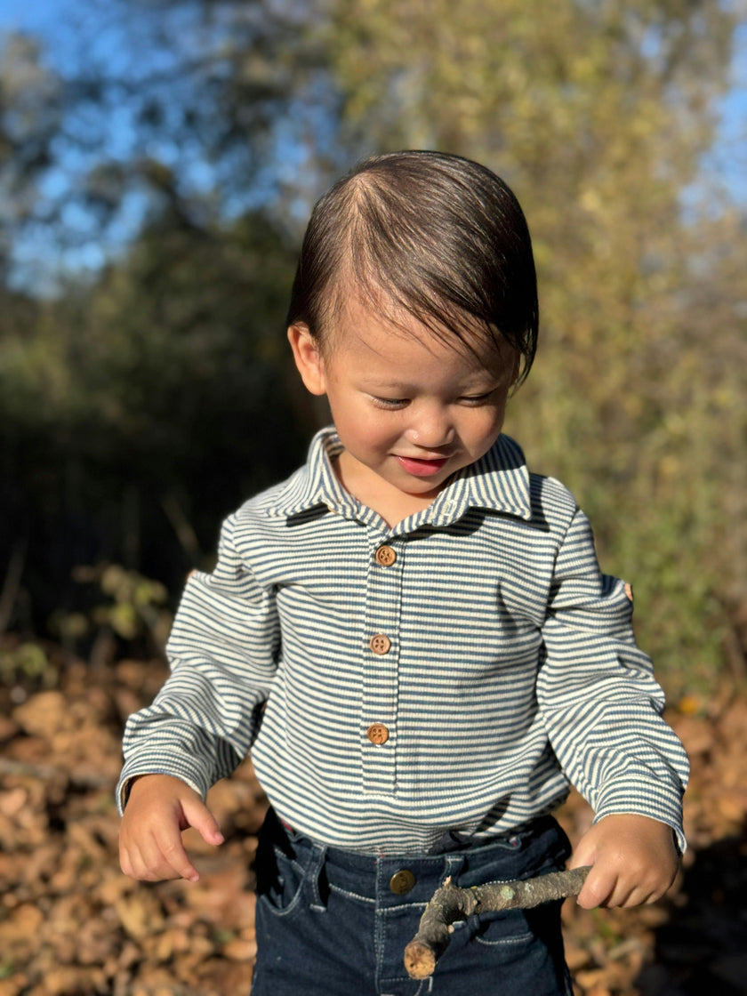 RIPLEY China/Cream Ribbed Stripe Onesie