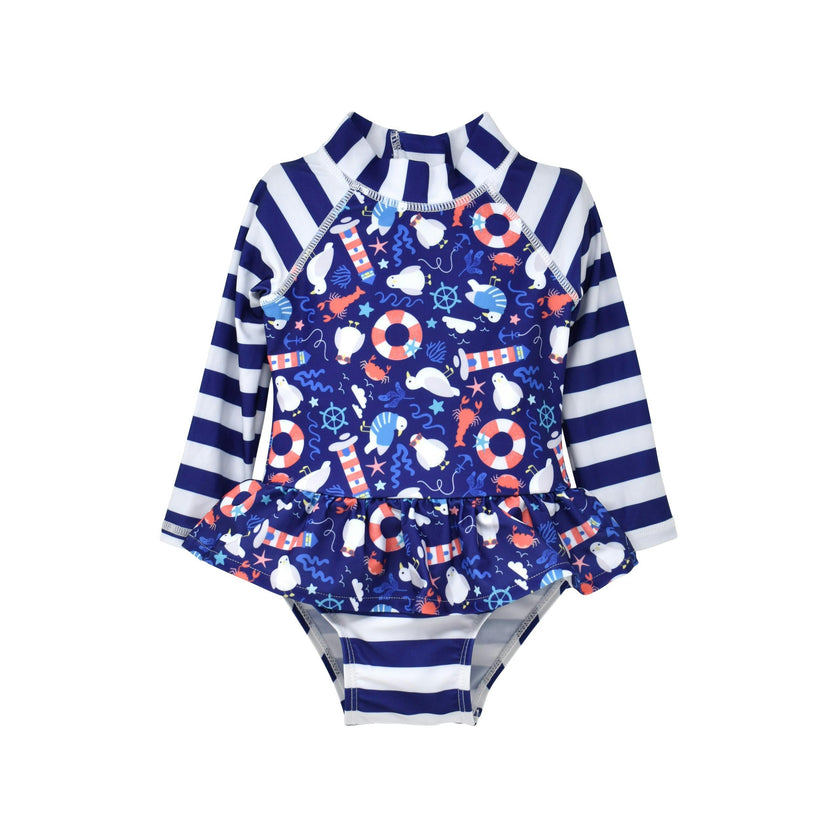 UPF 50+ Alissa Infant Ruffle Rash Guard Swimsuit