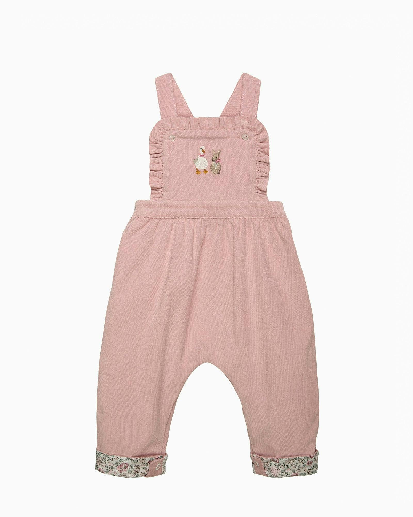 Baby Cord Frilly Duck & Bunny Overalls
