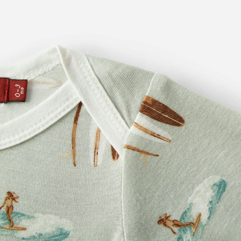 Vintage Surf Bamboo Newborn Gown & Hat Set
