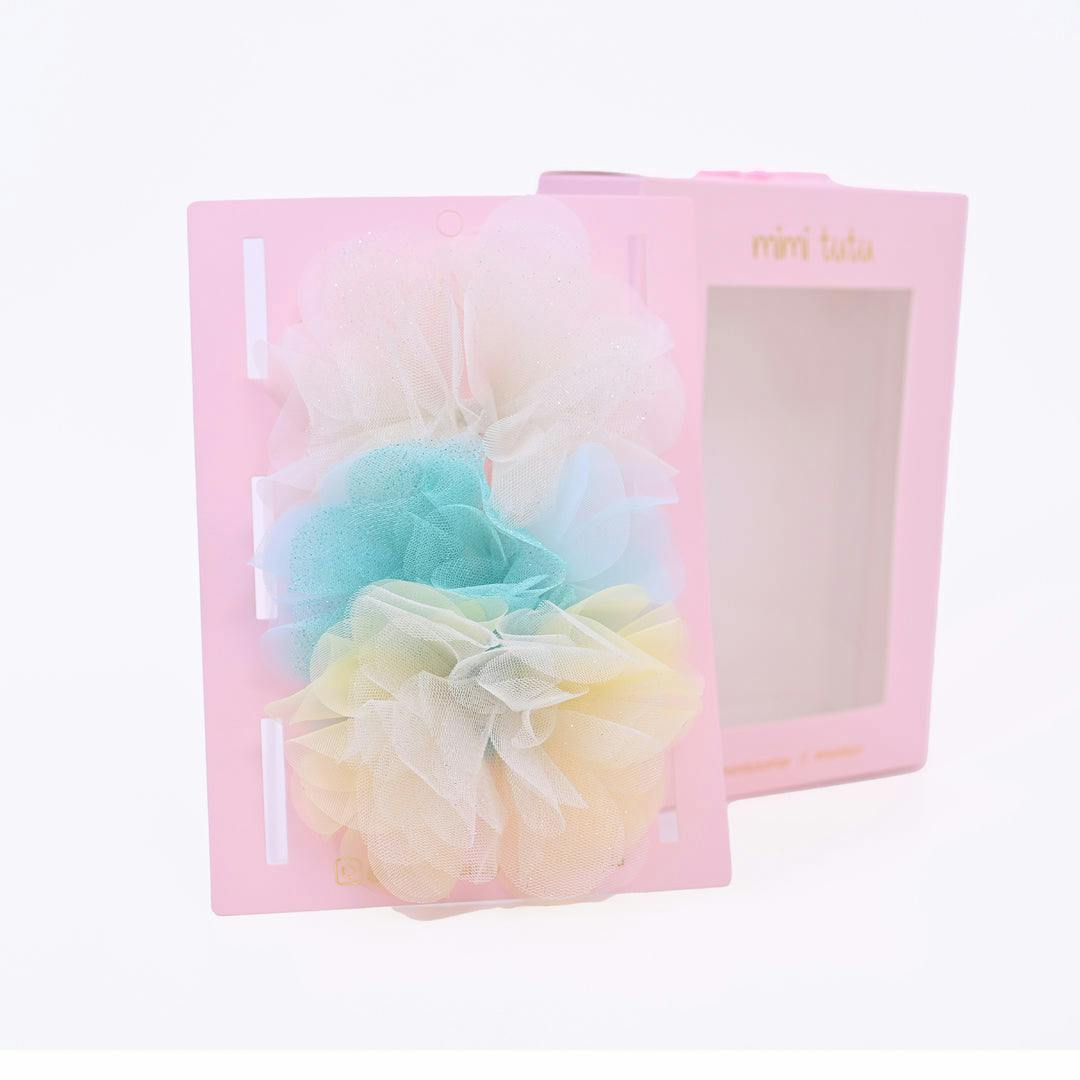 Tulle Flower Bow Hairclip Set