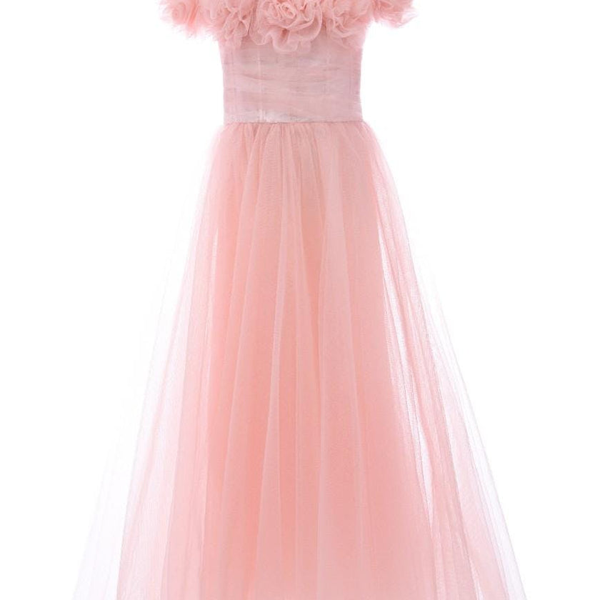 Pink Lilo Floral Tulle Gown