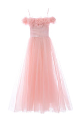 Pink Lilo Floral Tulle Gown