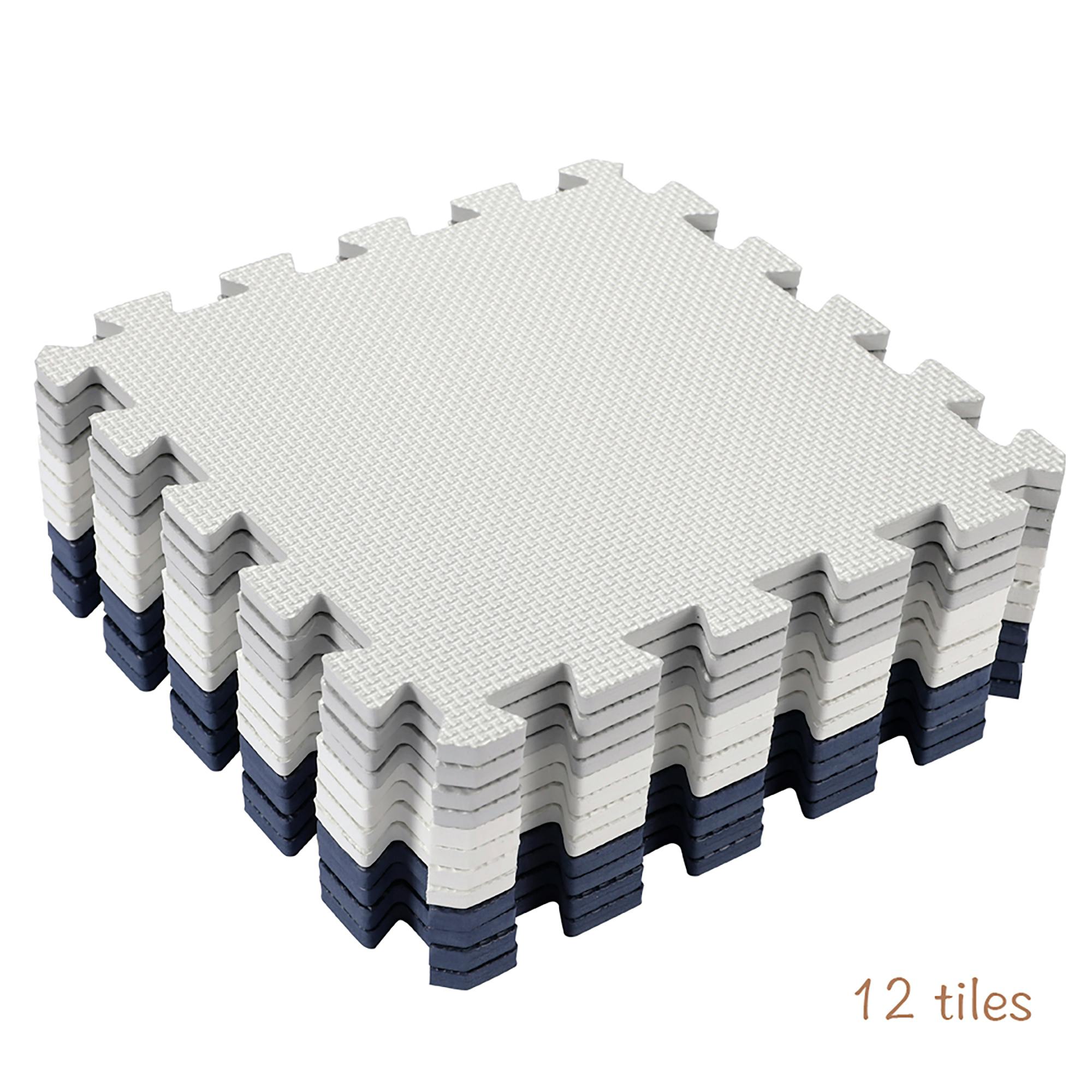 Tile Playmat - 12pc - Blue, Grey, White