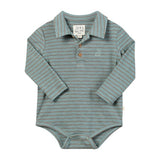 SEYMOUR China/Beige Striped Polo Onesie