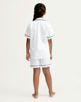 Kid's Twill Pajama Short Set in Anchors Away White