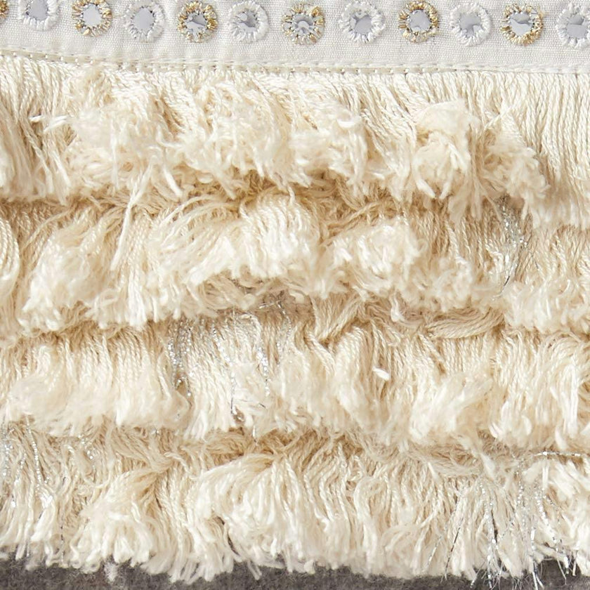 Handmade Wool Christmas Stocking - Fringe Gray