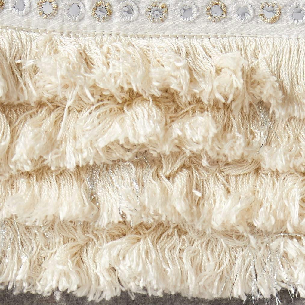 Handmade Wool Christmas Stocking - Fringe Gray Arcadia Home