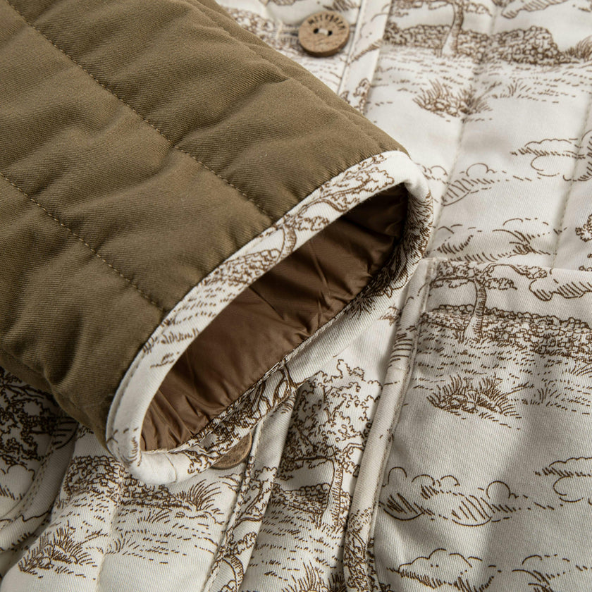 Country Toile Quilted Coat