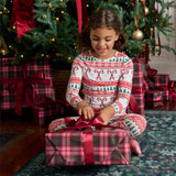 Kids Bamboo PJ Set - Candy Cane Fair Isle