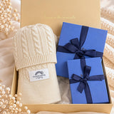 Cashmere Blanket and beanie with Smythson Keepsake Baby Gift Set