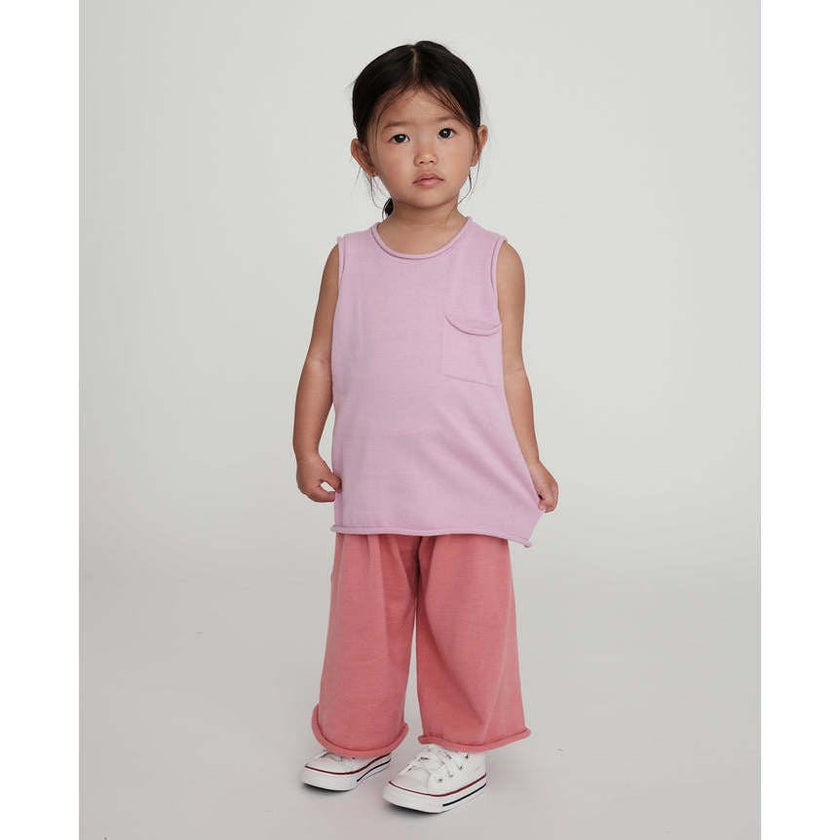 Baby Girls My Boxy Cotton Rolled Edge Wide Leg Pants