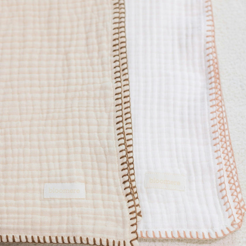 4 Layer Muslin Blanket (Brown, Pink)