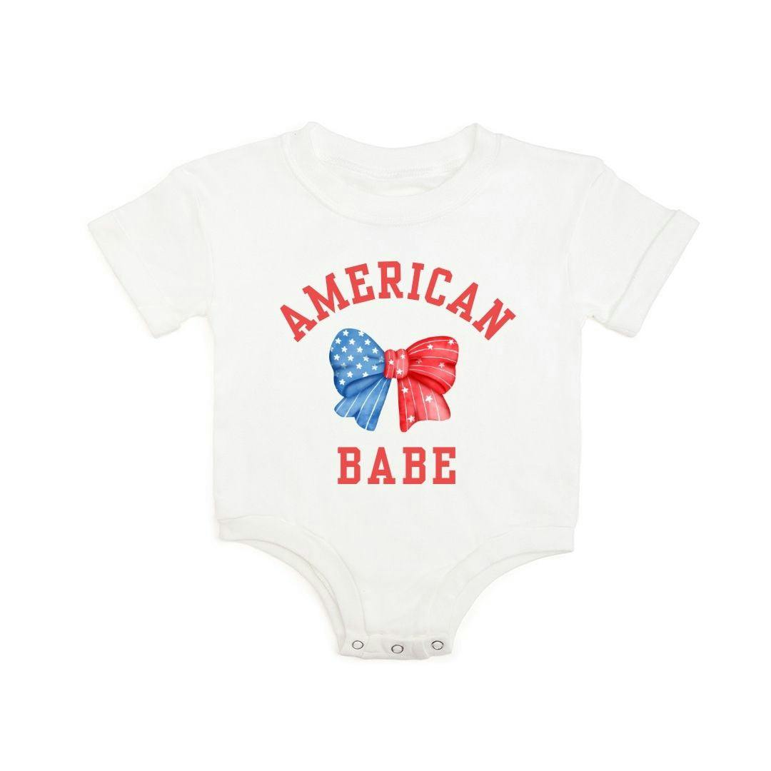 American Babe Short Sleeve Romper - White