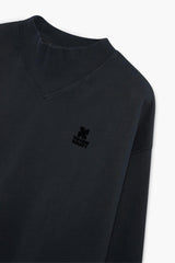 TNS Logo Rib Collar Woman Sweatshirt Moonless Night