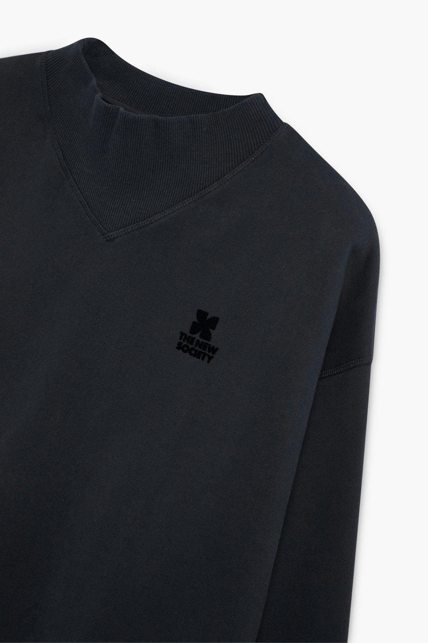 TNS Logo Rib Collar Woman Sweatshirt Moonless Night