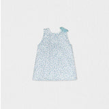 Fleur Girl Blouse Sleeveless, Flowery Aqua Blue