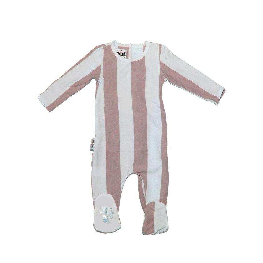 Striped Cotton Long Sleeve Footie