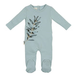 Watercolor Leaves Long Sleeve Footie