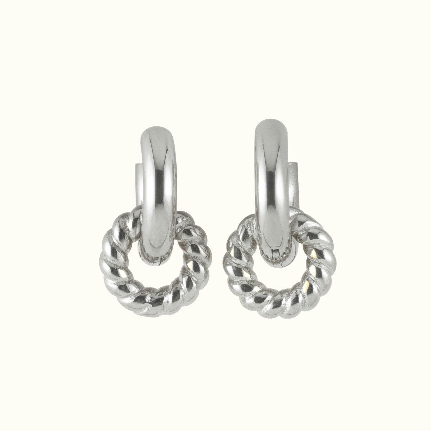 Rope Chunky Huggie Hoop Charms