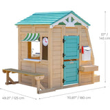 Teamson Kids Gardenia Wooden Playhouse with Large Window & Kitchen
