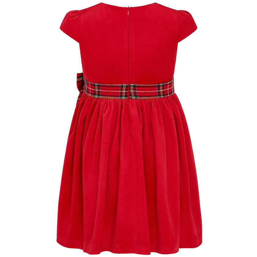 Ailsa Velvet Plaid Bow Occasion Party Dress