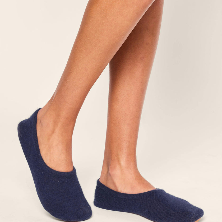 Women's Cashmere Slippers in Navy