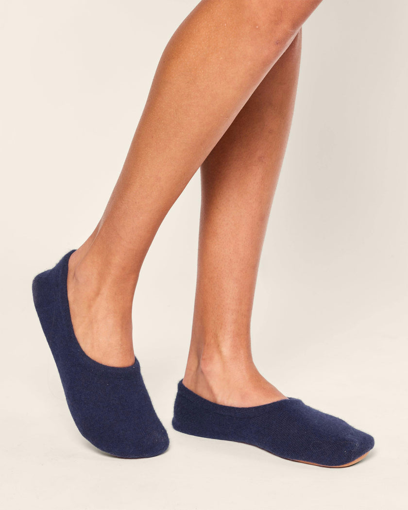 Women's Cashmere Slippers in Navy
