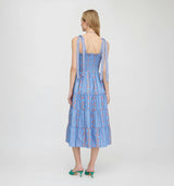 The Ribbon Ellie Nap Dress - Blue Floral Batik Stripe