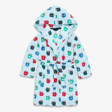Kids plush fleece robe in hot cocoa
