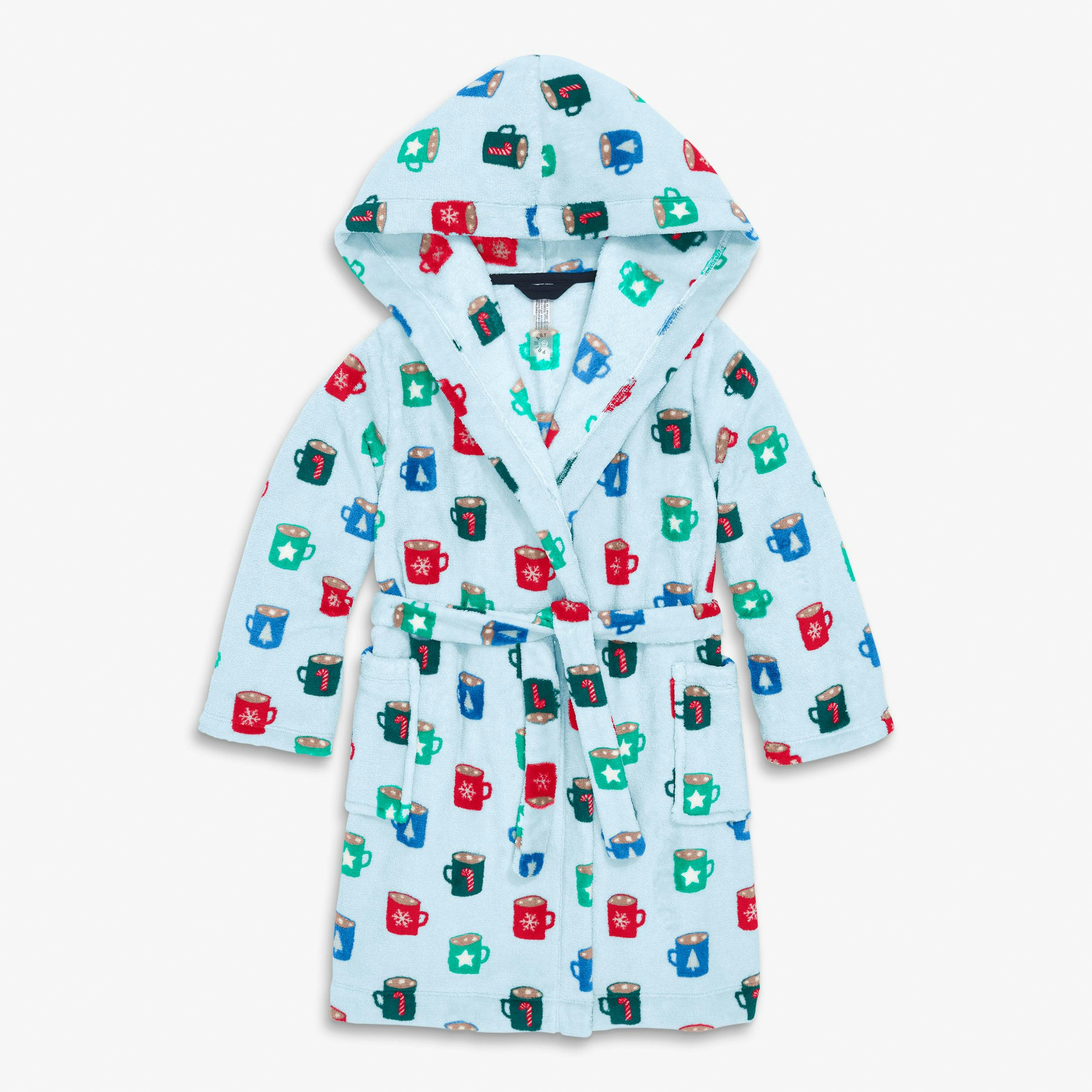 Kids plush fleece robe in hot cocoa