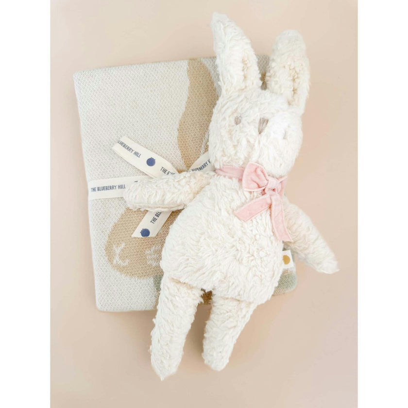 Pastel Bunny Blanket and Plush Toy Blush Gift Set