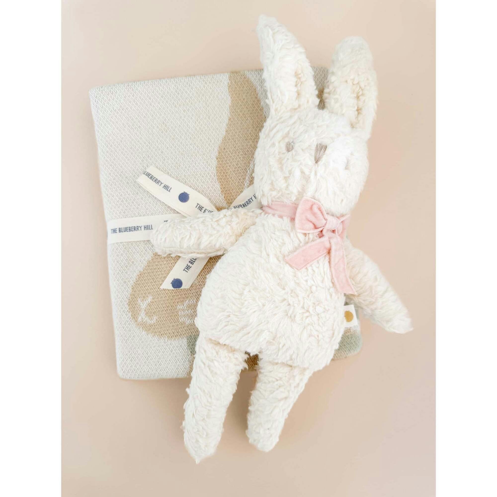 Pastel Bunny Blanket and Plush Toy Blush Gift Set