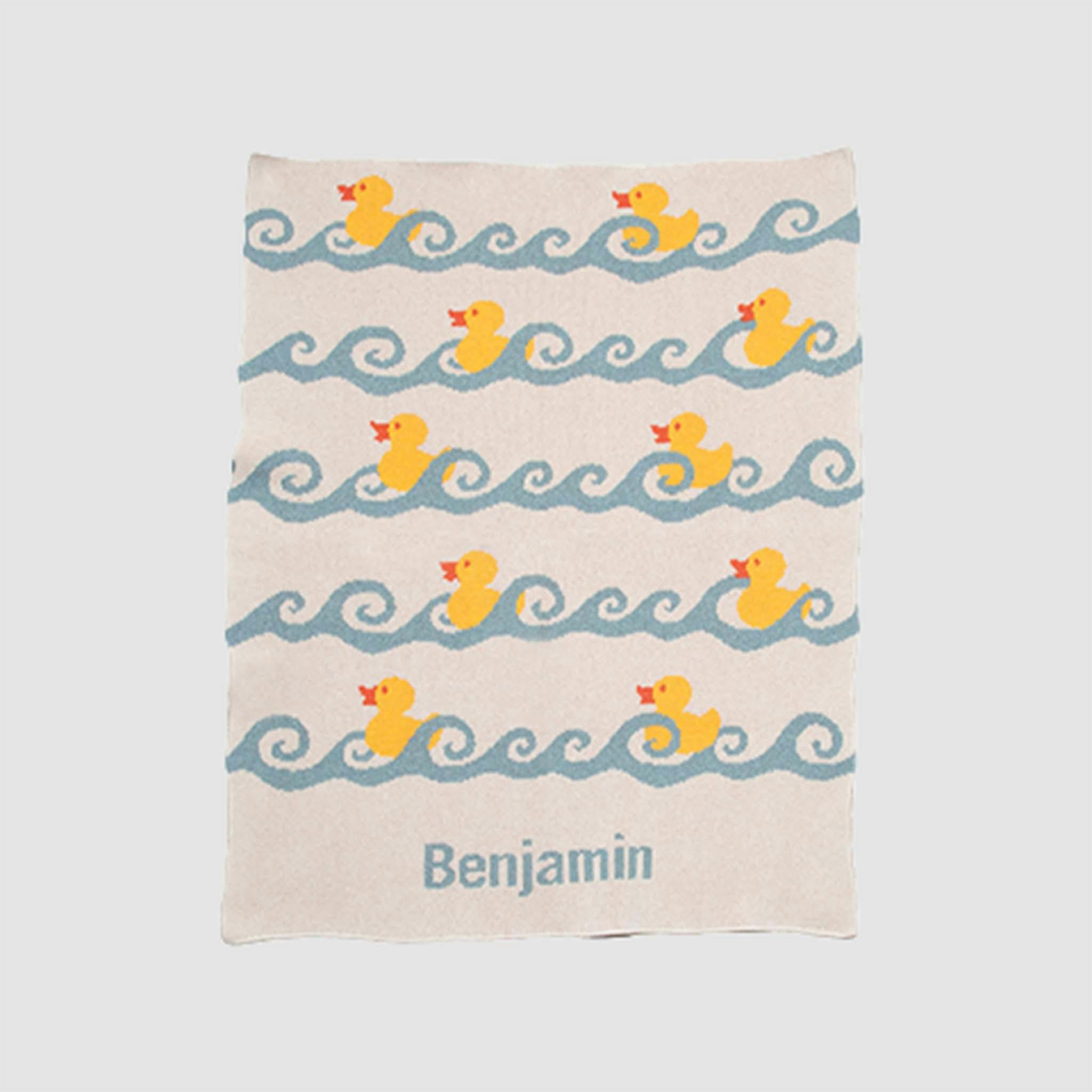 Monogrammed Ducky Baby Blanket