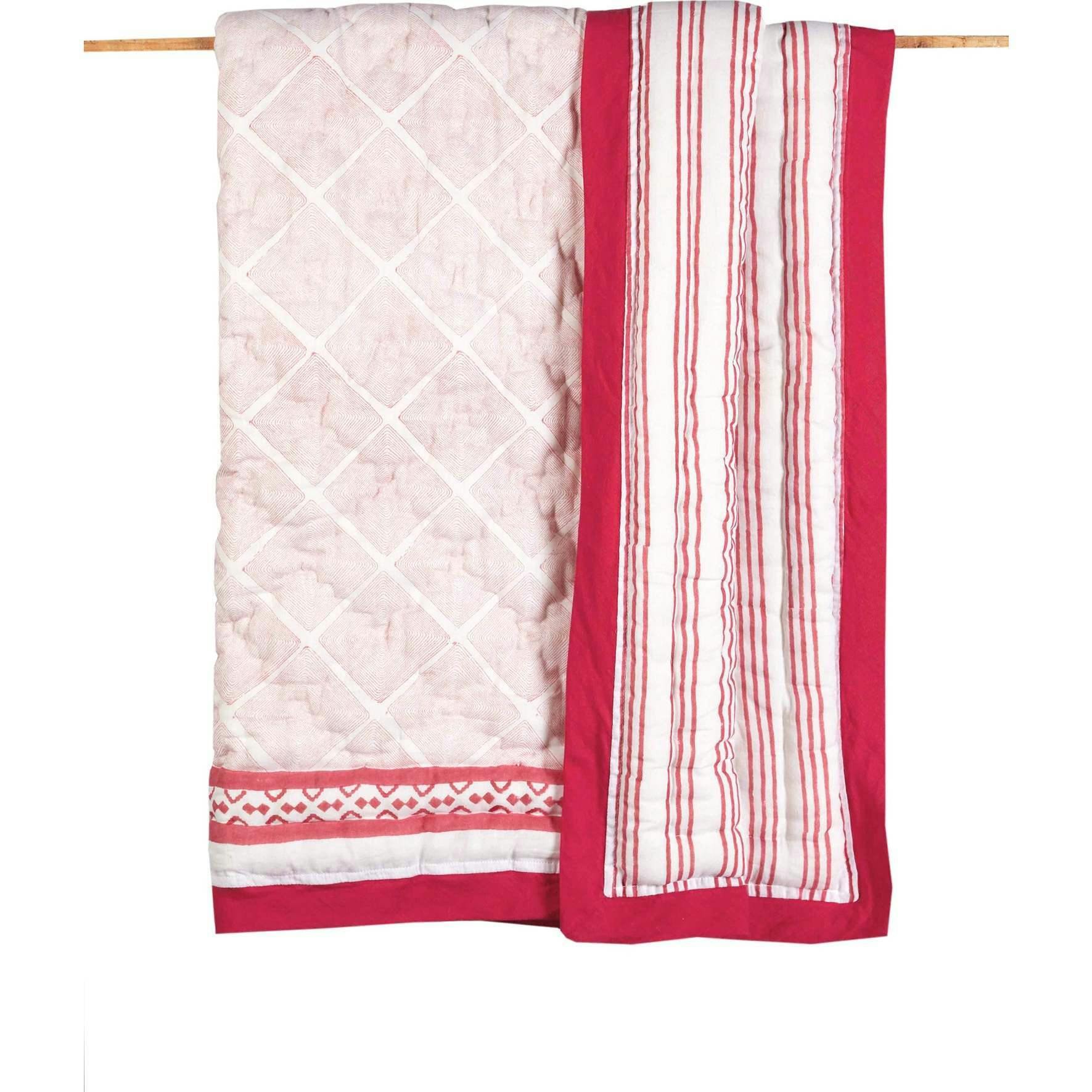 Block-Printed Cotton Crib Quilt