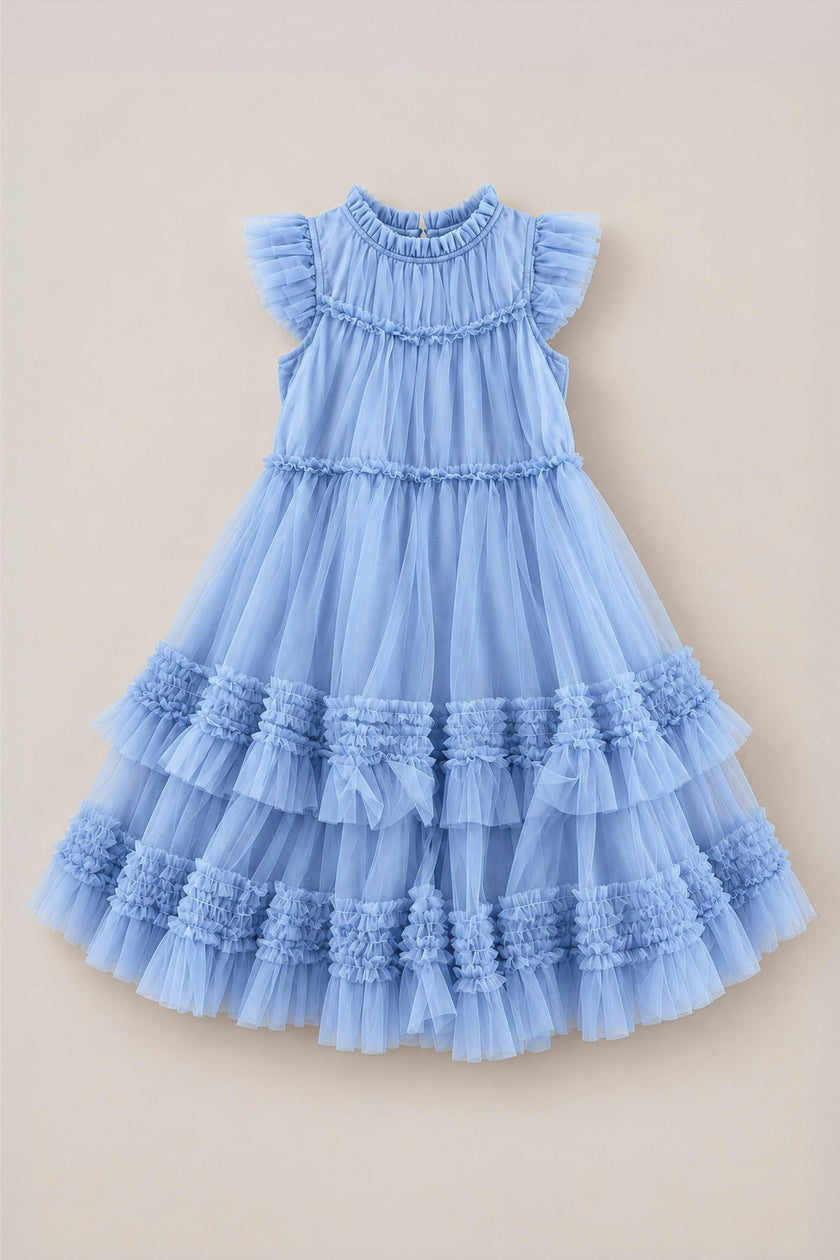 Mini Effie Dress in Misty Blue