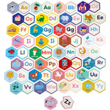 Hexagon Puzzle Pairs - Alphabet - 33 Pairs