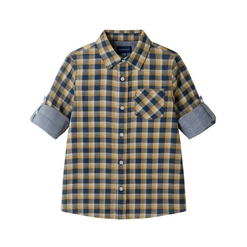 Kids Plaid Double-Facing Buttondown