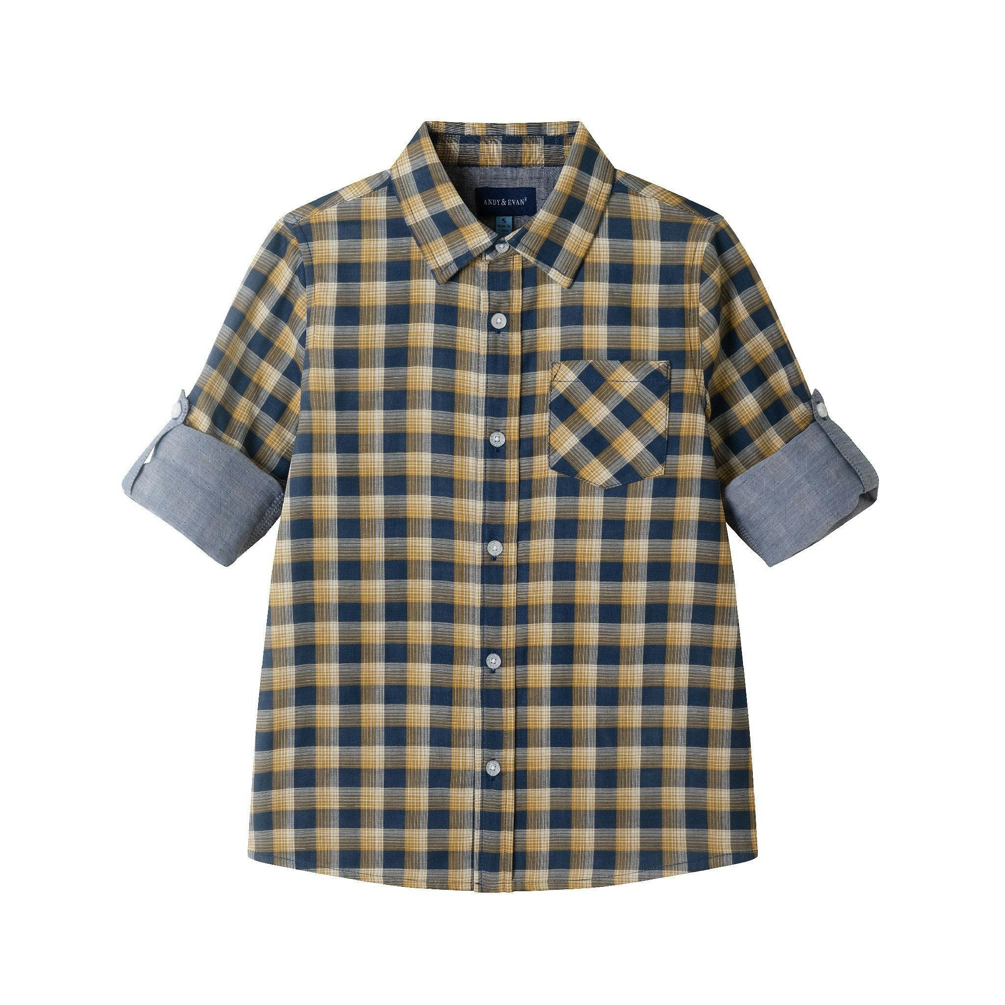 Kids Plaid Double-Facing Buttondown