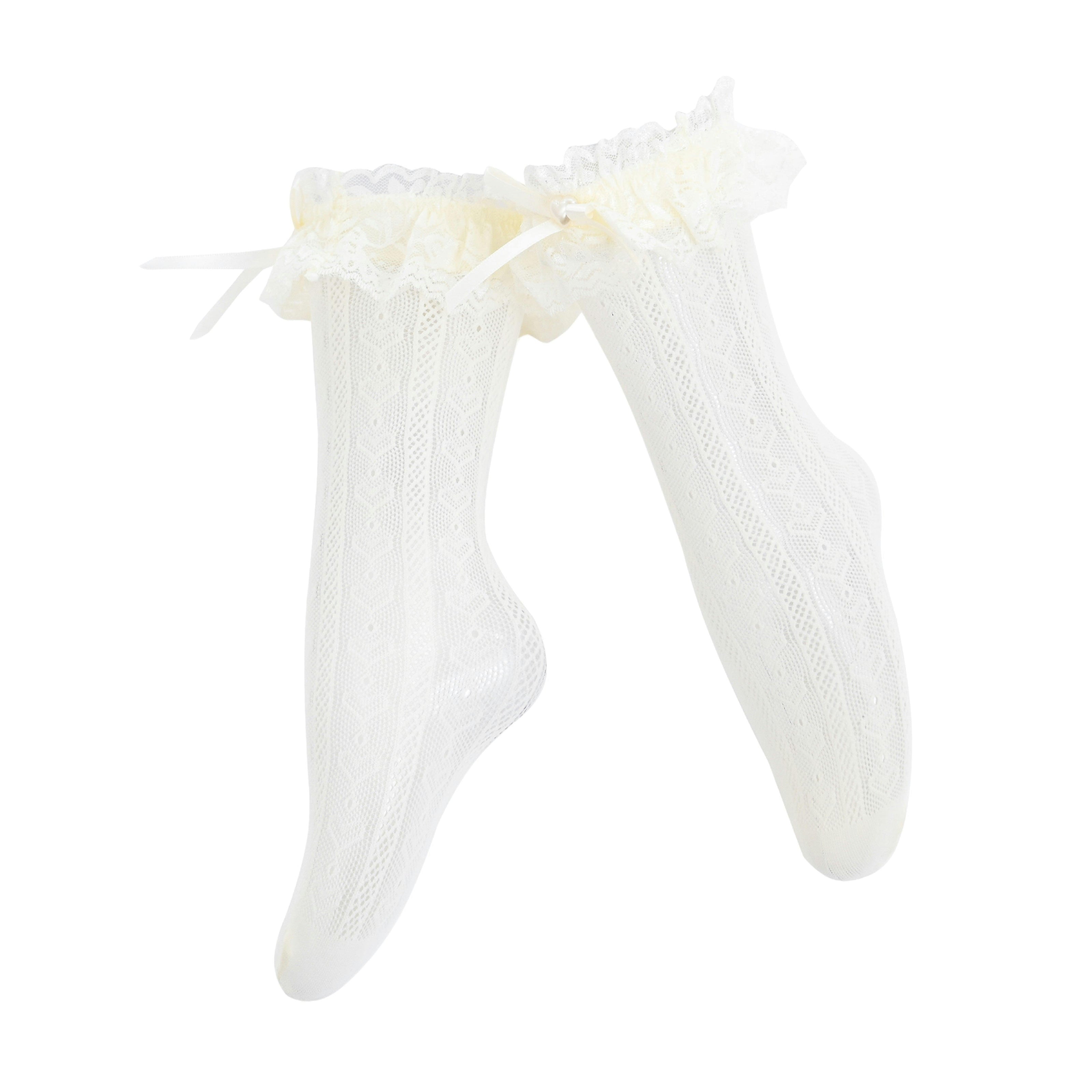 Heart Lace Ribbon Socks