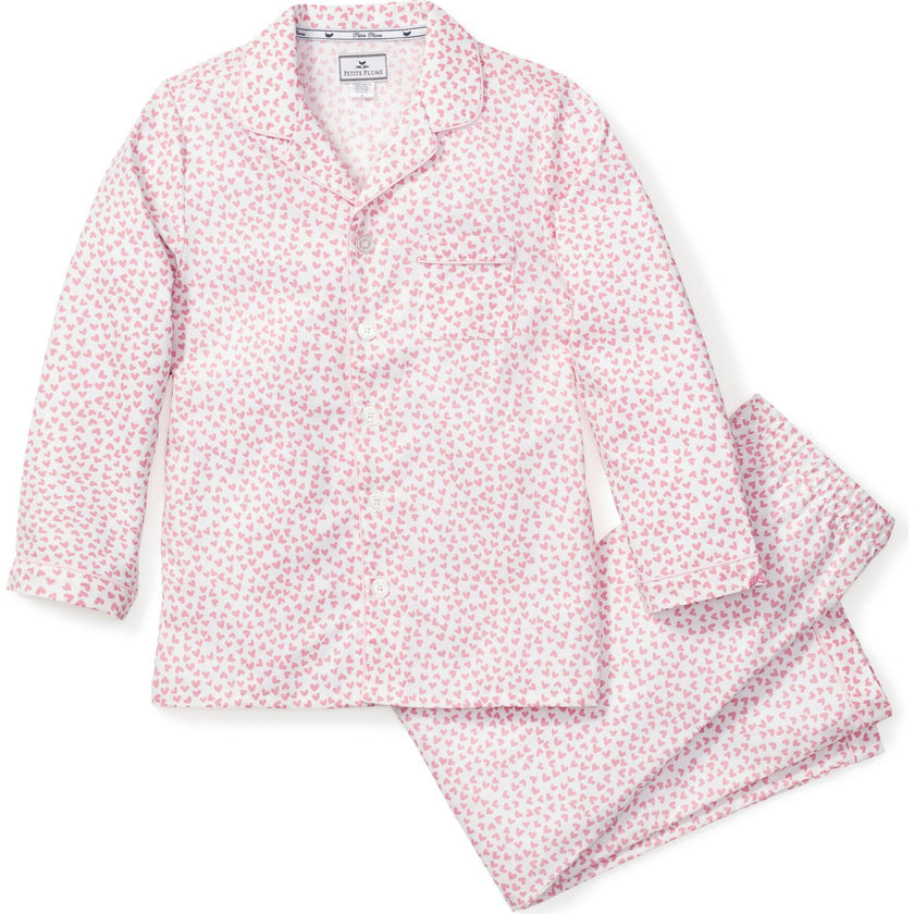 Kid's Twill Pajama Set in Sweethearts