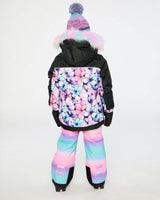 Two Piece Play Snowsuit Purple Floral Print with Gradient Pants