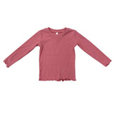 Girls Lettuce Hem Tee in Mesa Rose