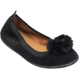 Suede Pom Pom Ballerina