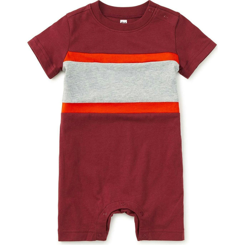 Colorblock Baby Romper, Red