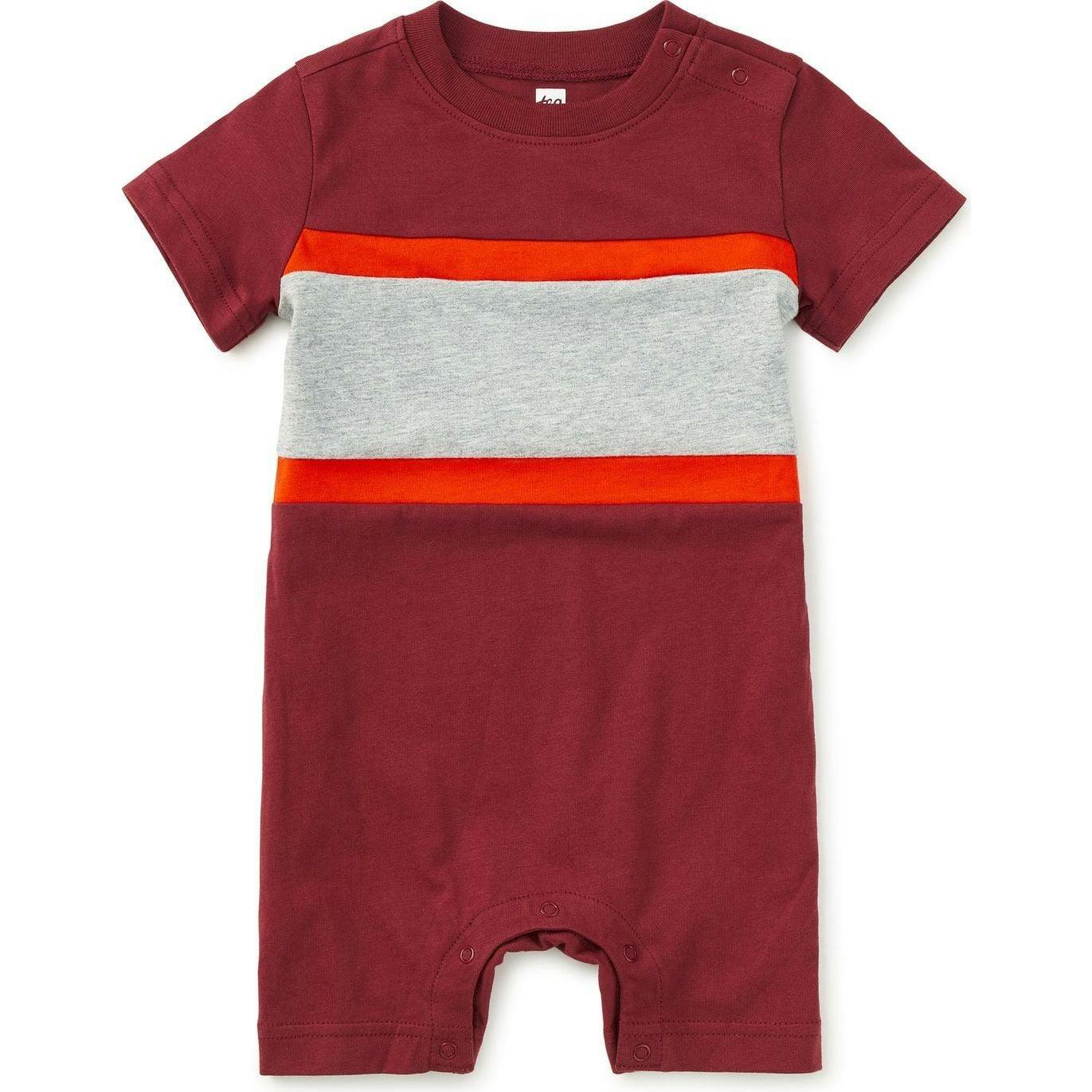 Colorblock Baby Romper, Red