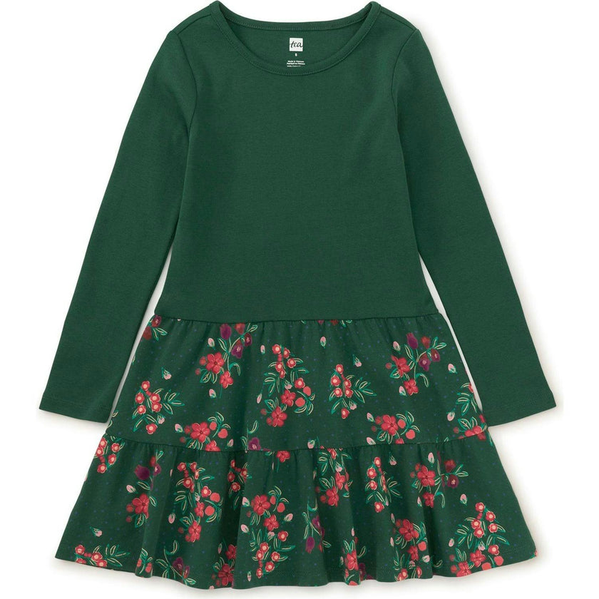 Tiered Skirted Twirl Dress, Green