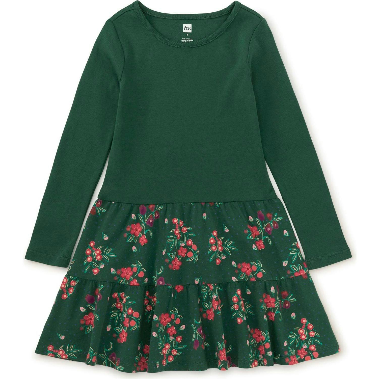 Tiered Skirted Twirl Dress, Green